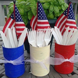 13 Easy Tips for a Star-Spangled Fourth of July Party - cans